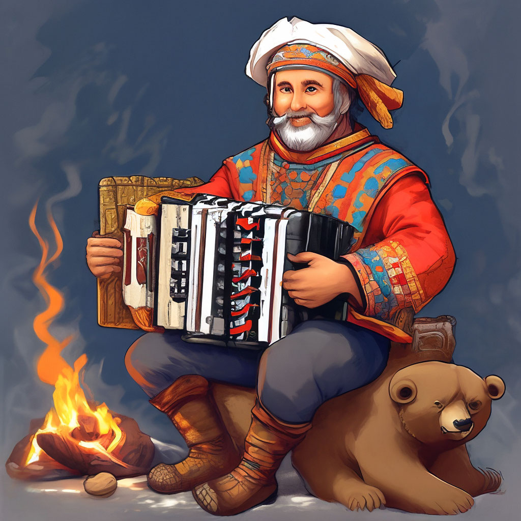 Мужик с гармошкой картинки
