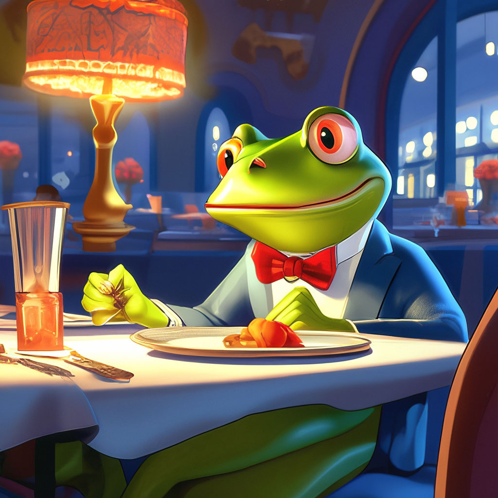 A frog in horror studies the … — created in Shedevrum