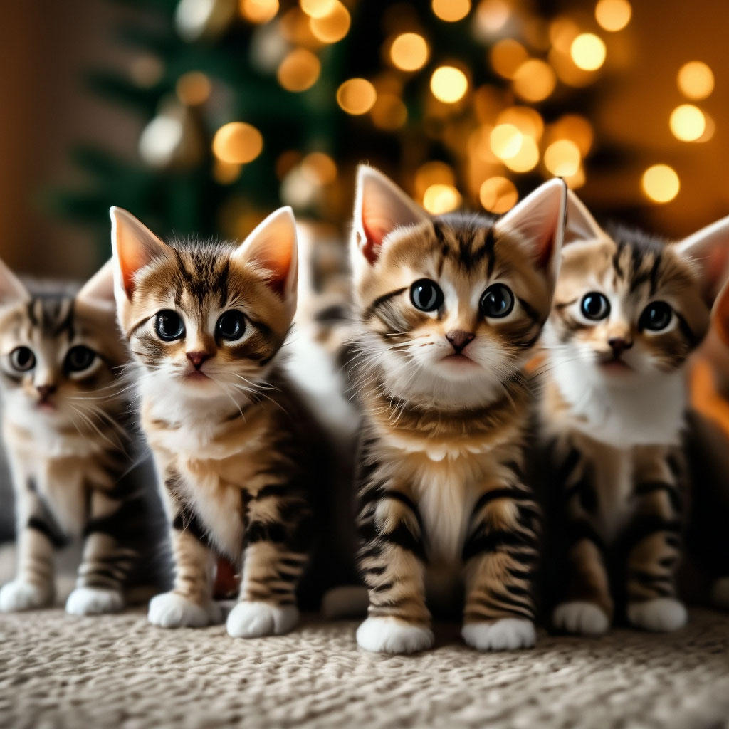 Множество маленьких котят сидят перед…» — создано в Шедевруме