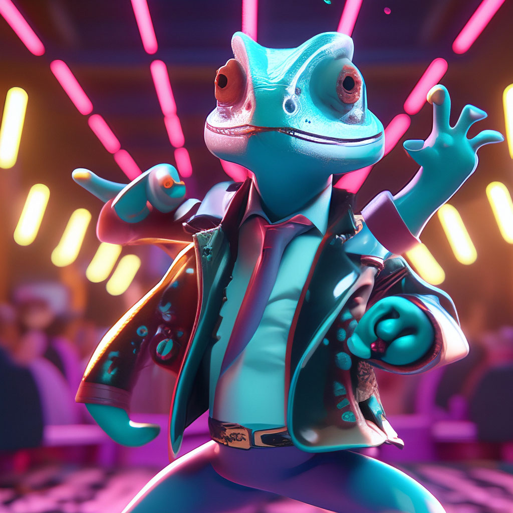 Антропоморфный Хамелеон Кожаной Куртке…» — Создано В Шедевруме