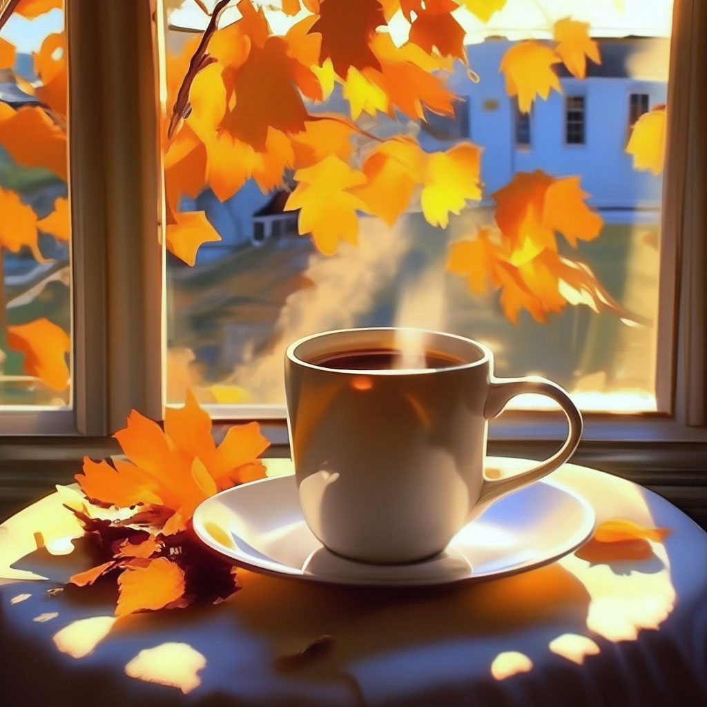 Открытки осень и кофе - 57 фото
