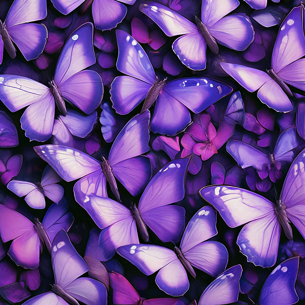 Фиолетовые бабочки» — создано в Шедевруме