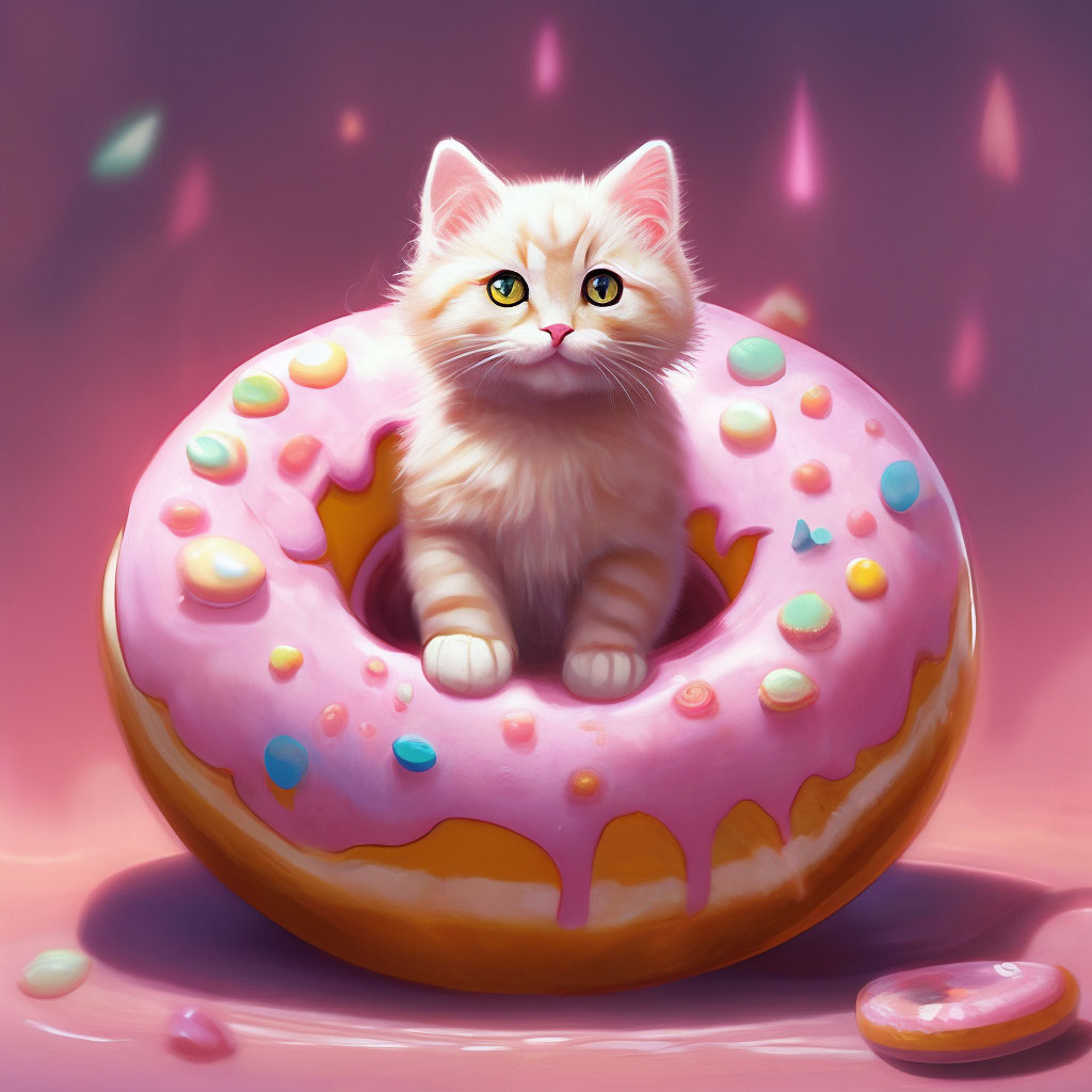 «Котик в пончике» — создано в Шедевруме