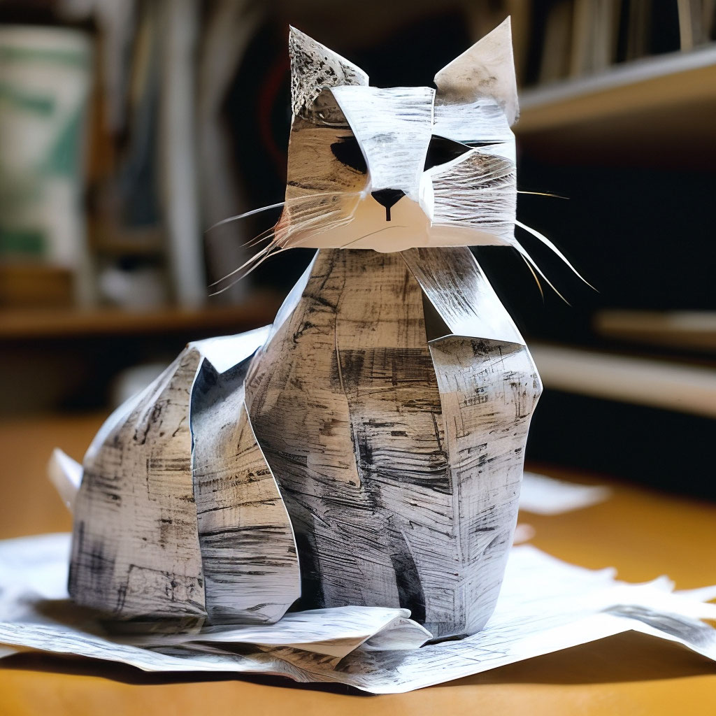 Кот из бумаги