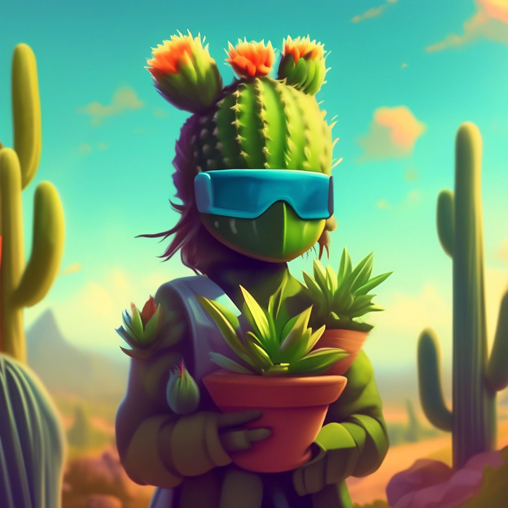 Cactus on the avatar"  image created in Shedevrum