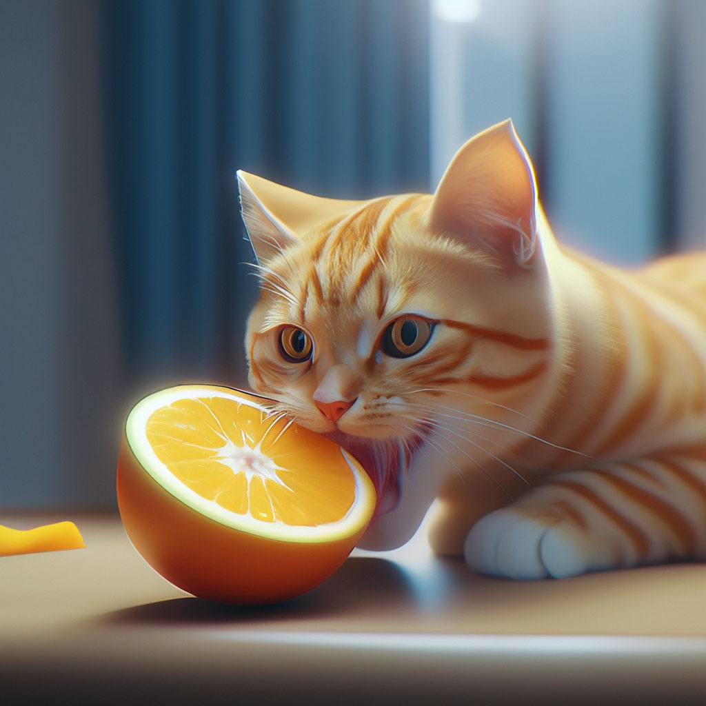     cat eats mandarin orange - YouTube