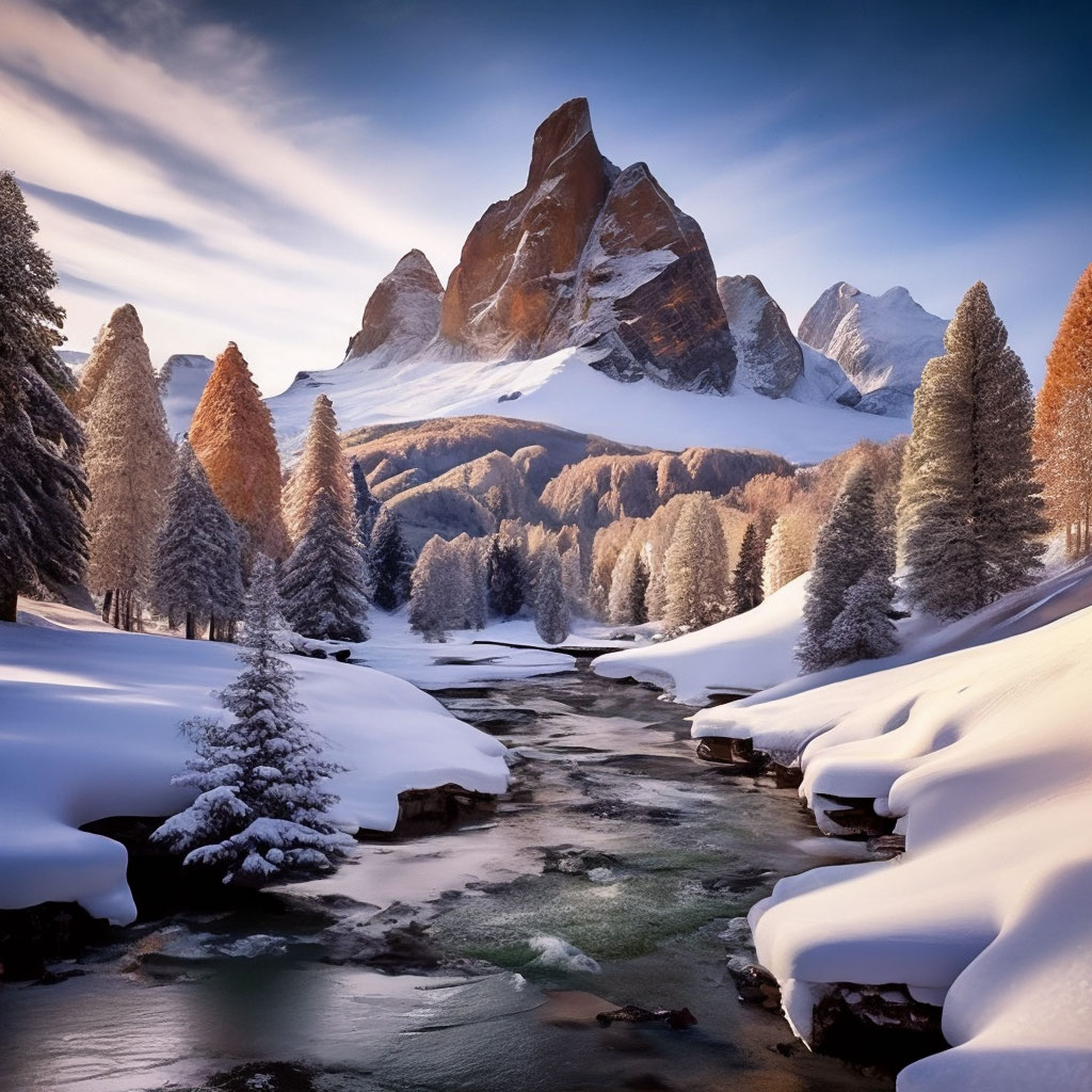 Доломитовые Альпы, Италия зимний …» — создано в Шедевруме