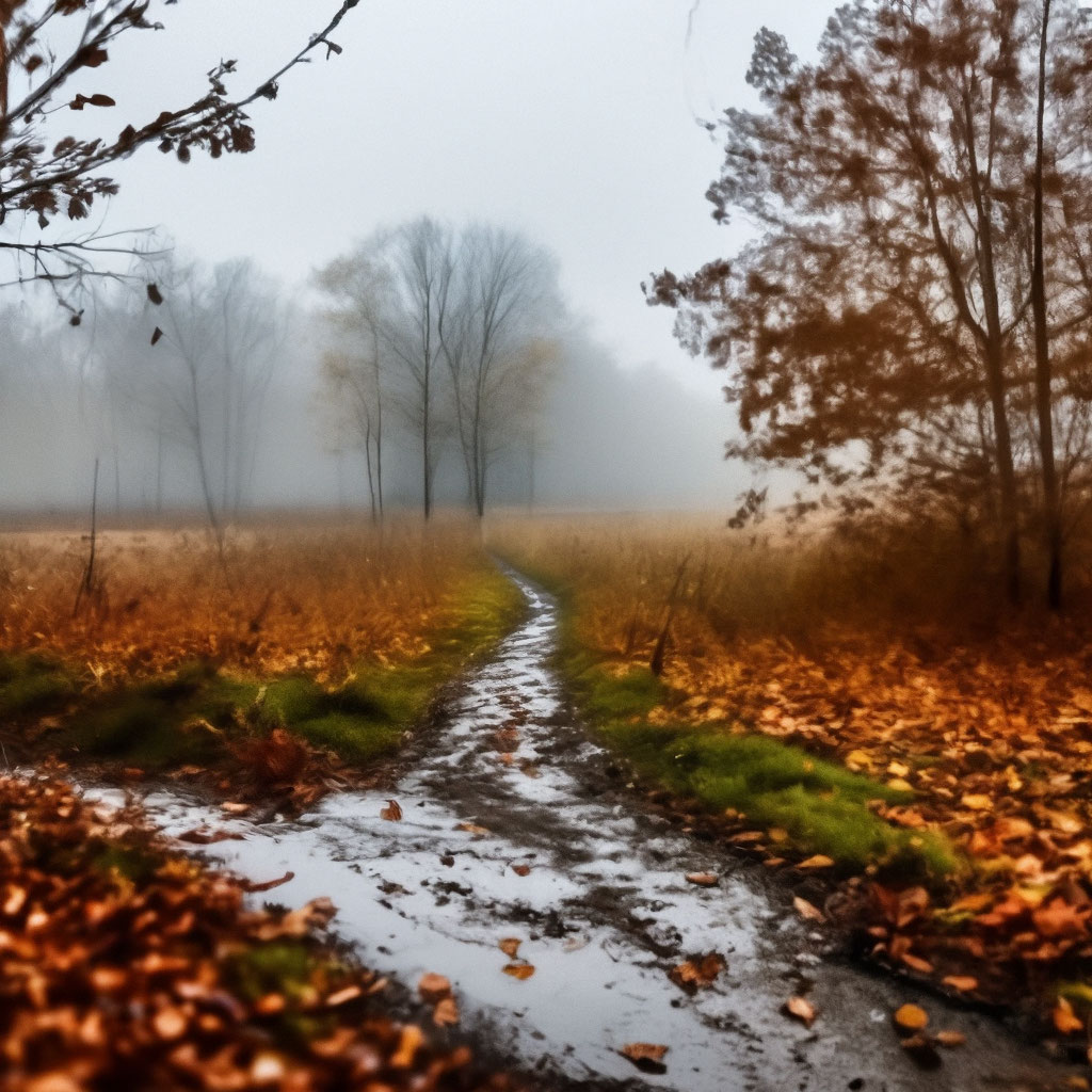 ☔🍂Ранние дождливое утро поздней …» — создано в Шедевруме