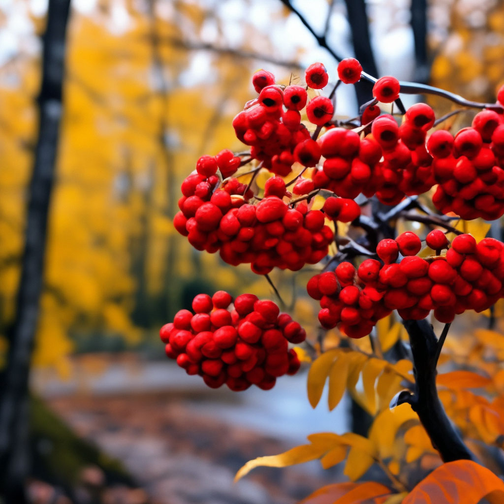 Осенняя пора,рябина,гроздья рябины,…» — создано в Шедевруме