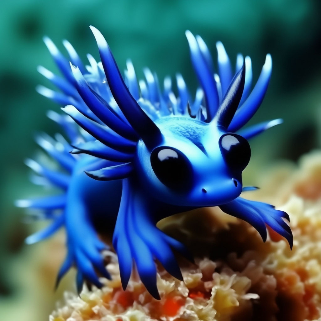 Милый морской слизняк голубой дракон» — создано в Шедевруме