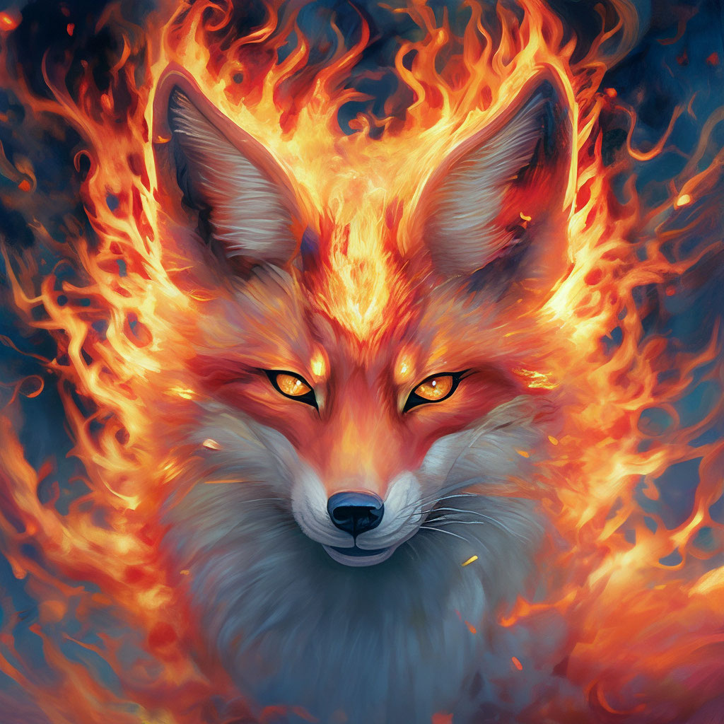 «Огненная Лиса» — картинка создана в Шедевруме
