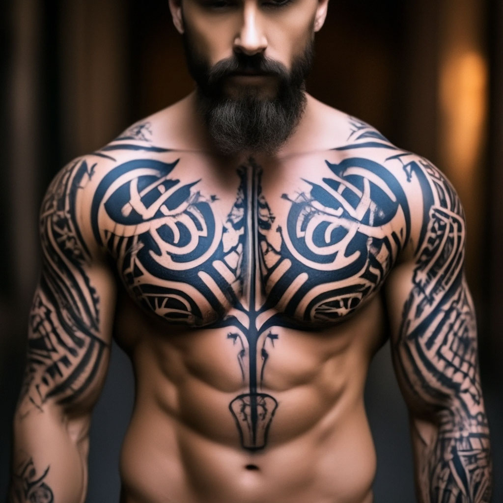 Кельтский узор тату на плече мужские - символ силы и духовности