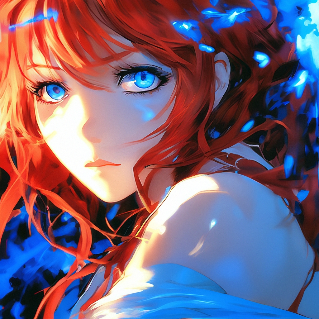 Red Haired Blue Eyed Girl Cartoon