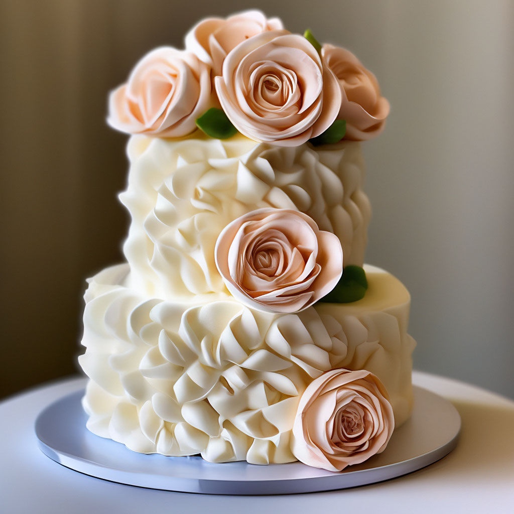 Двухъярусные Свадебные торты из крема