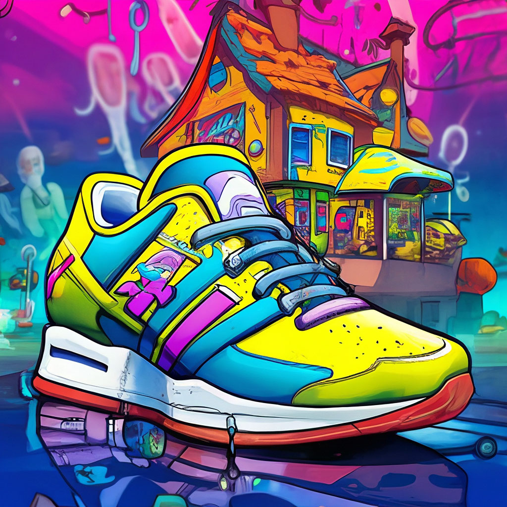 The adidas x spongebob collaboration image created in Shedevrum