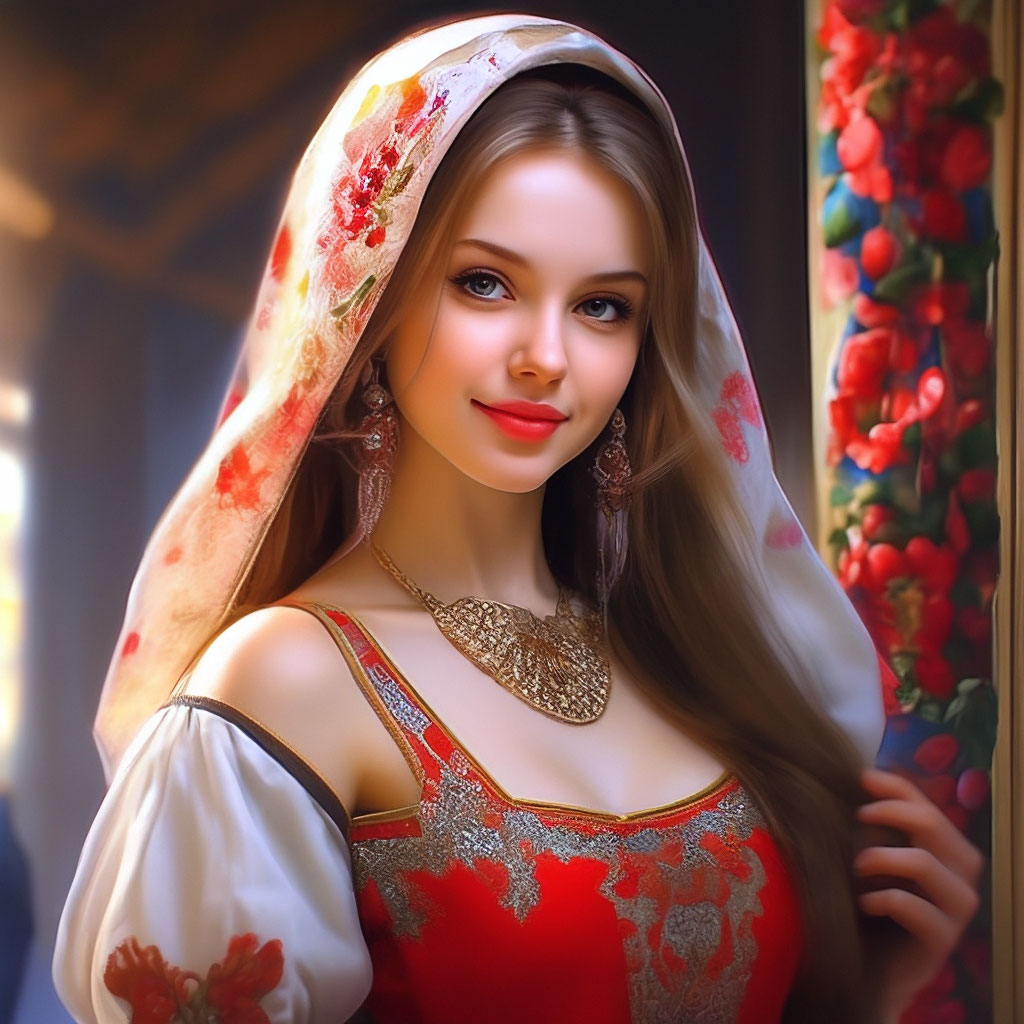 Прекрасная русская девушка красивая» — создано в Шедевруме