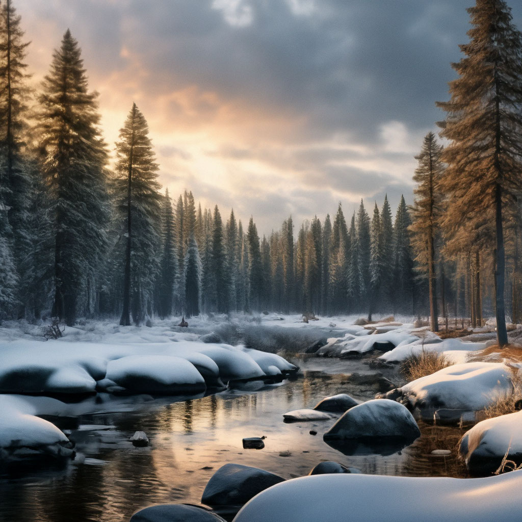 Природа, таёжный зимний лес, …» — создано в Шедевруме