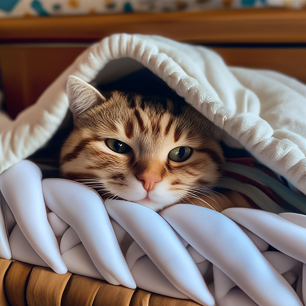 Котики в кроватке