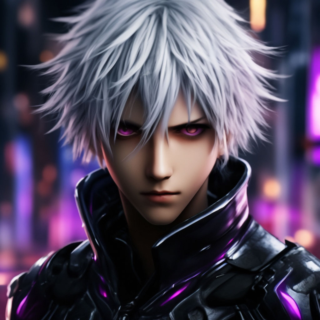 Anime Boys With White Hair And Purple Eyes
