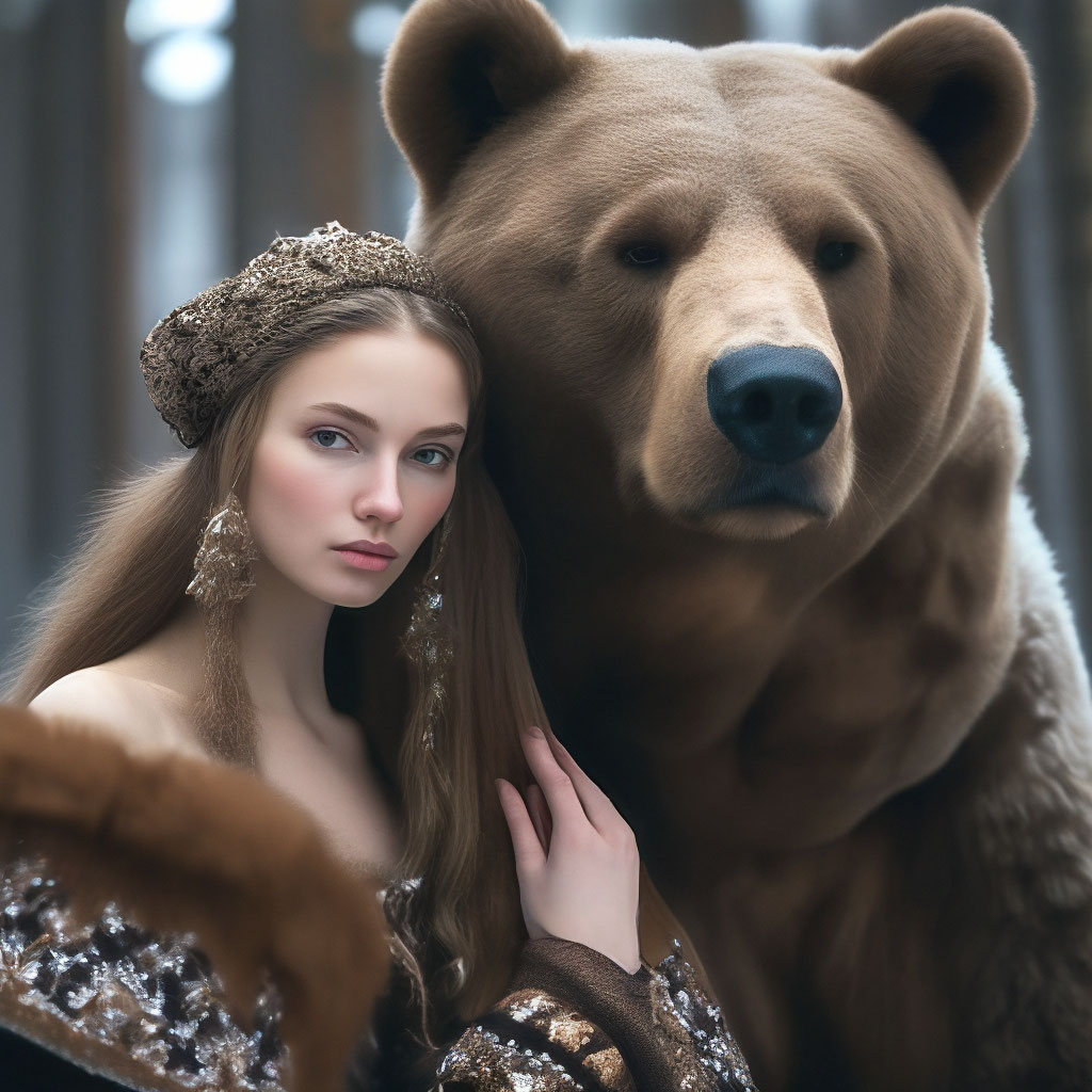 Маша и медведь,очень красивая …» — создано в Шедевруме