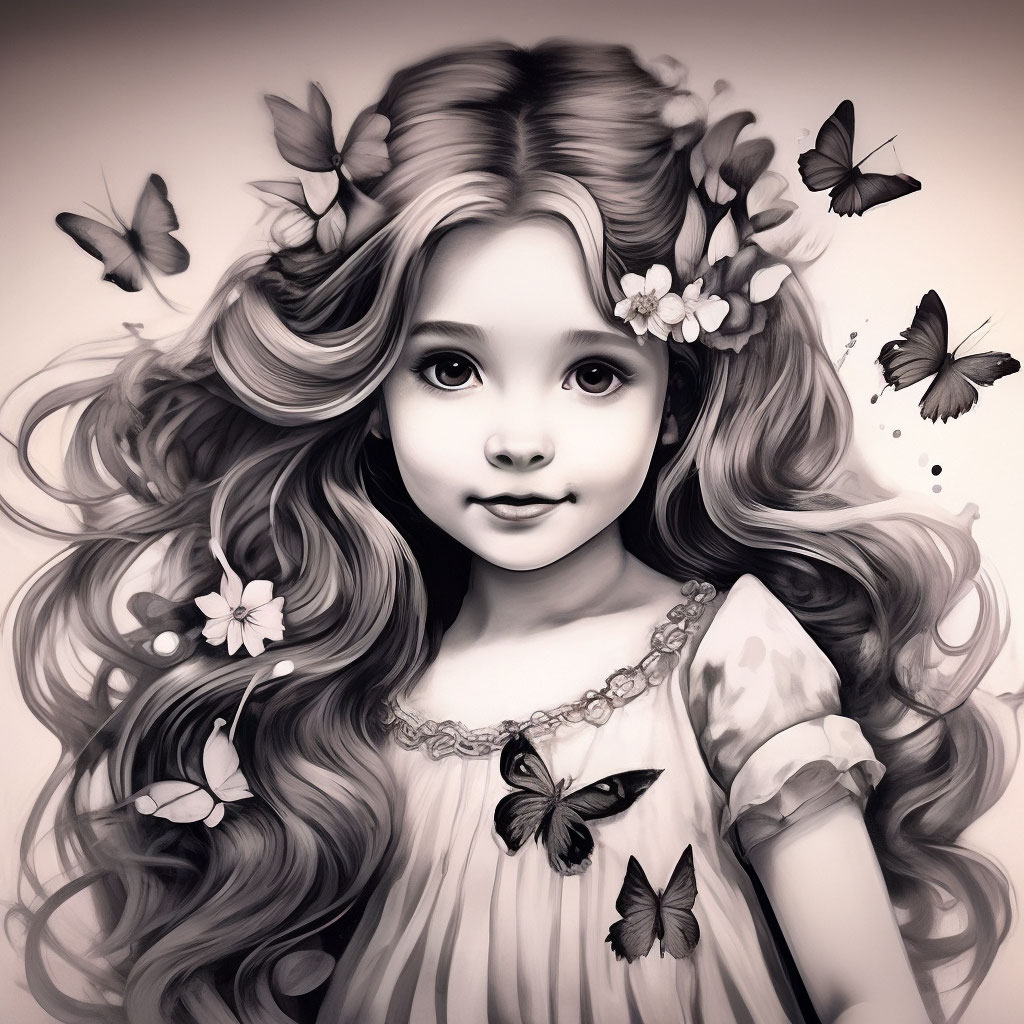 Раскраски Раскраска Принцесса с бабочками Принцессы, Раскраски детские.