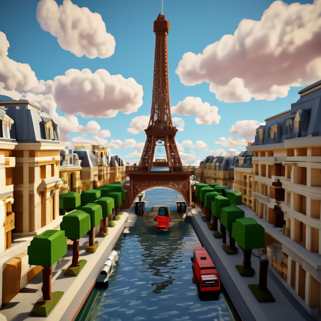 Париж В Стиле Майнкрафт» — Создано В Шедевруме