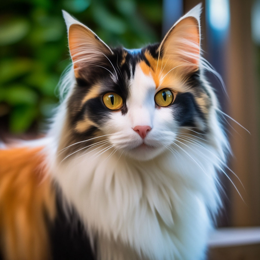 Красивая трехцветная кошка» — создано в Шедевруме