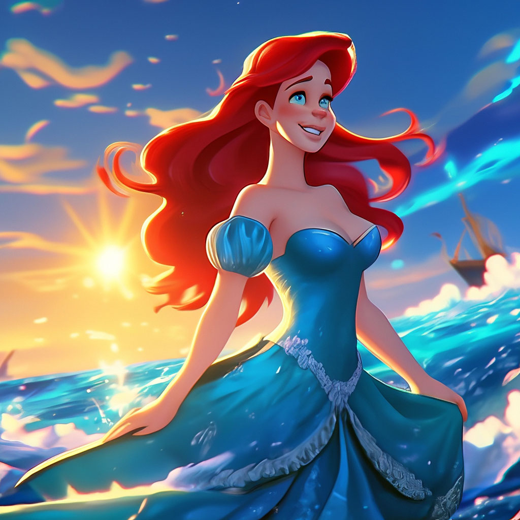 Ariel in blue dress best sale