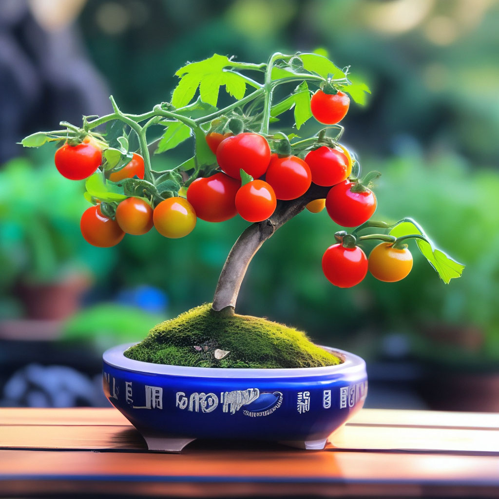 Bonsai tomatoes"  image created in Shedevrum