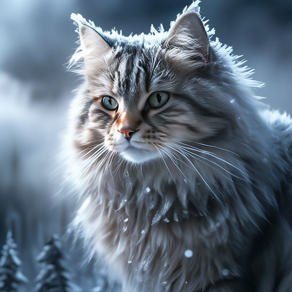 Гиперреализм, дымчатый сибирский кот, …» — создано в Шедевруме
