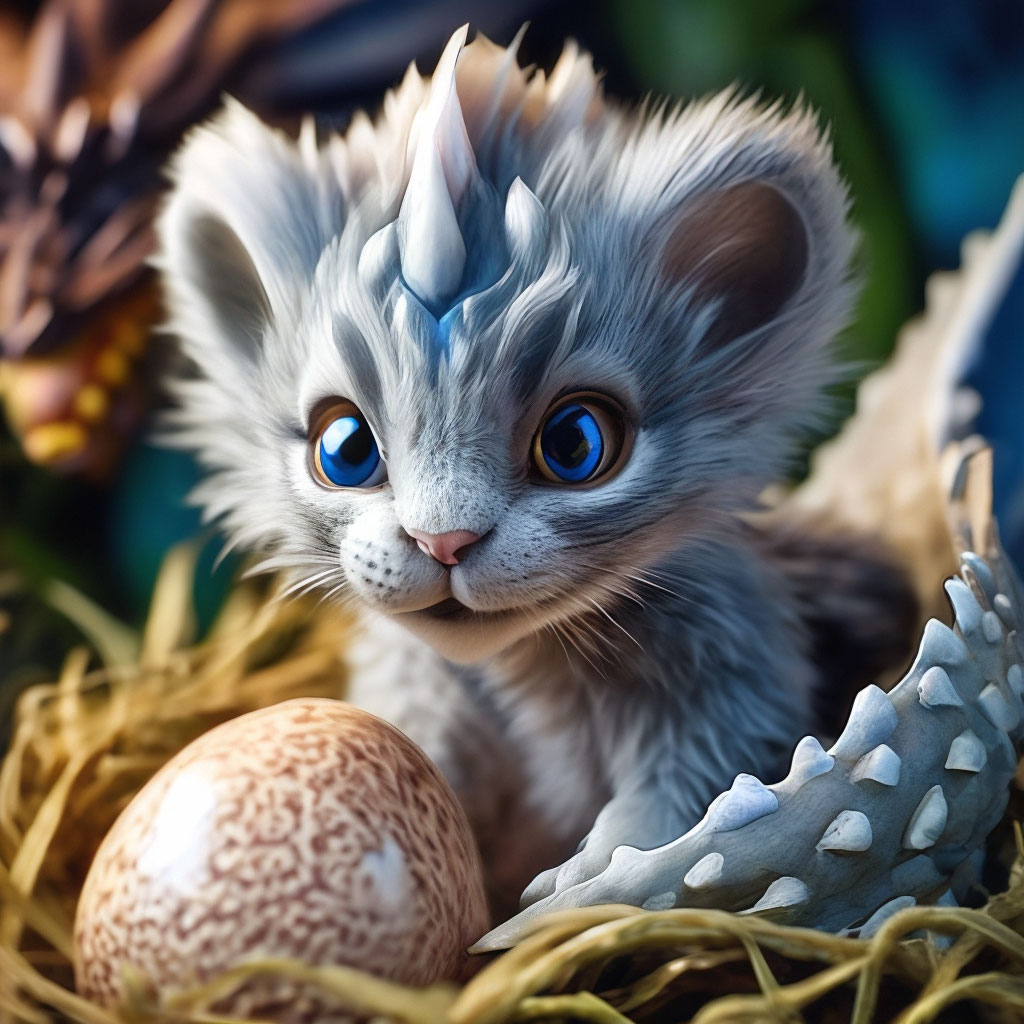 «🐲🐈‍⬛ подробно из яйца дракона …» — создано в Шедевруме