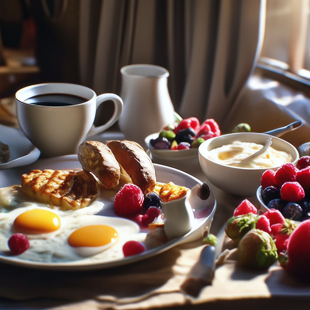 Доброе утро.завтрак.вкусный завтрак,…» — создано в Шедевруме