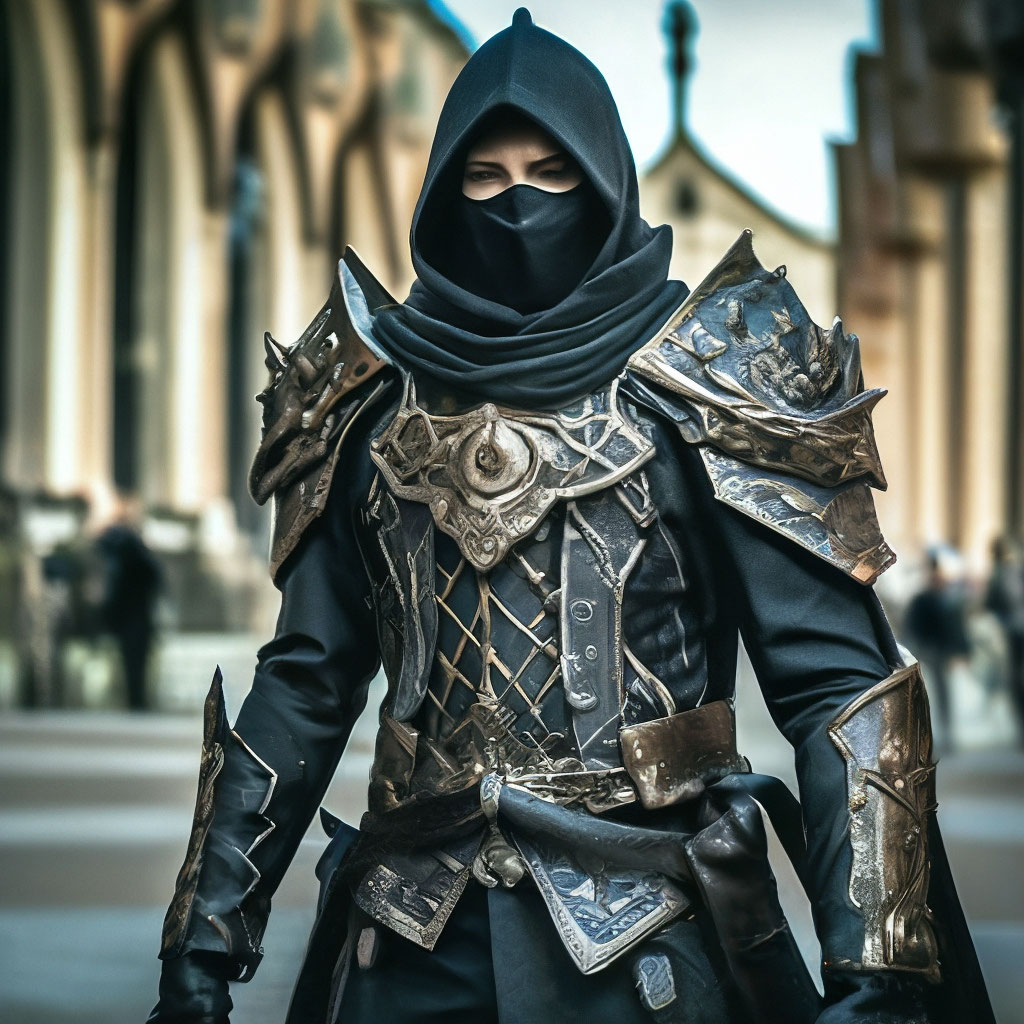 Wearing leather assassin armor