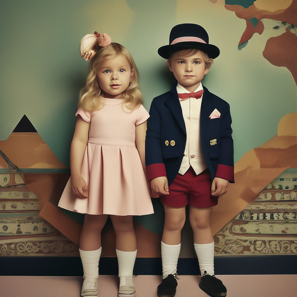Мальчик и девочка дети стиляги» — создано в Шедевруме