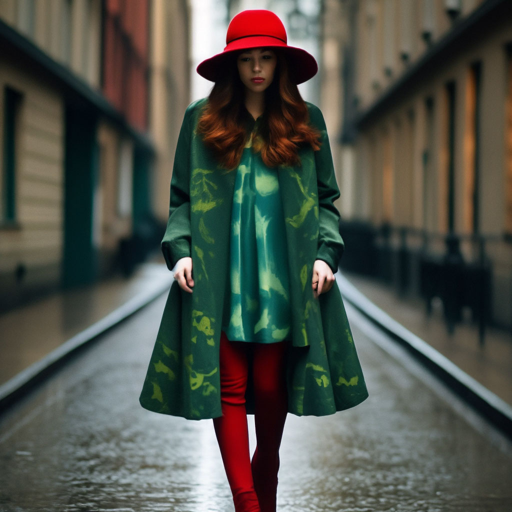 Green shop swing coat