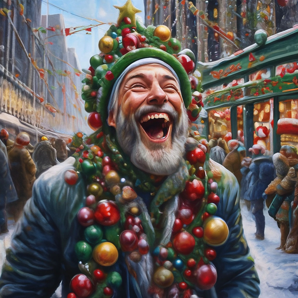 «Городской сумасшедший в наряде …» — картинка создана в Шедевруме