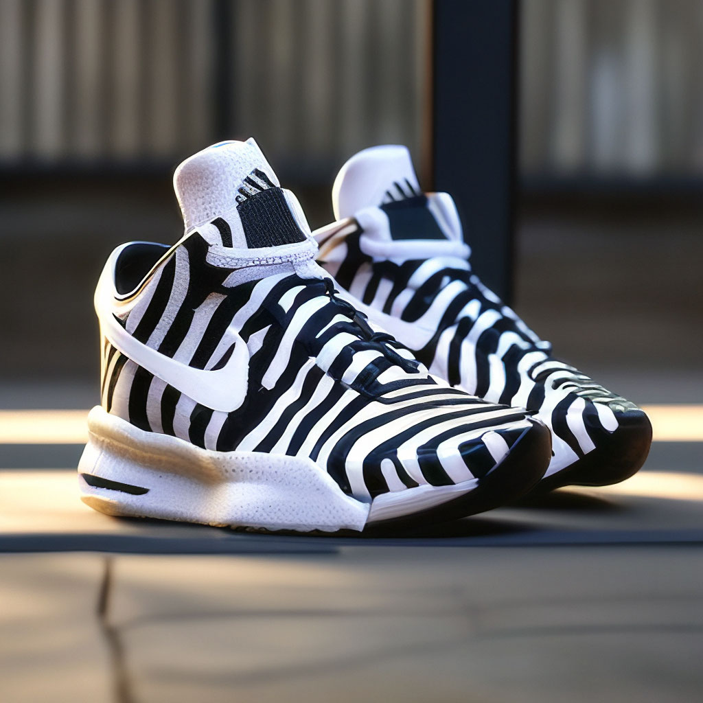 Nike kobe zebra sneakers image created in Shedevrum