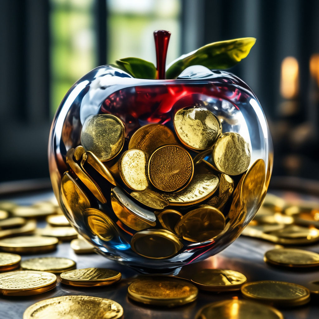 Золотое райское яблоко из монет. Мастер-класс с пошаговыми фото
