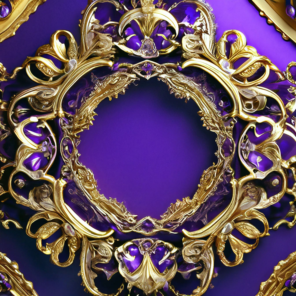 Темно фиолетовый фон, вокруг золотая…» — создано в Шедевруме