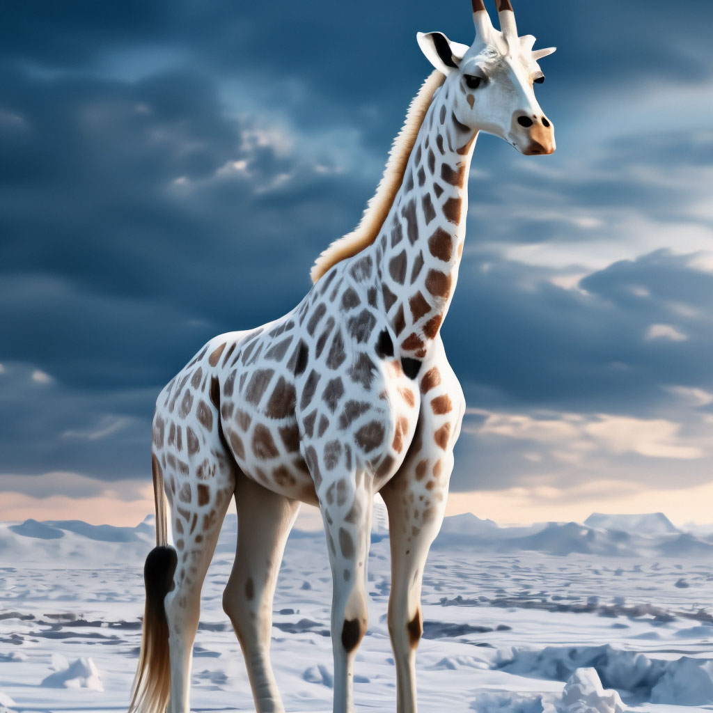 Огромный белый жираф альбинос на …» — создано в Шедевруме