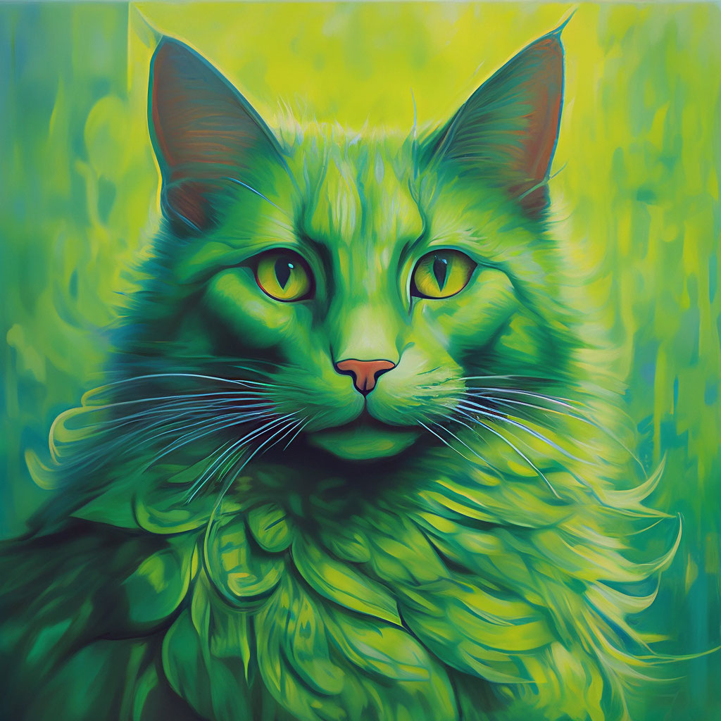 Зелёный кот» — создано в Шедевруме
