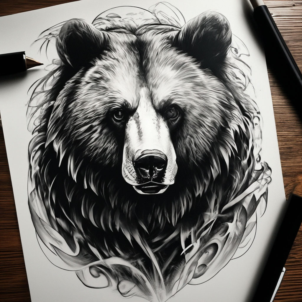 Медведь в профиль рисунок - 64 фото
