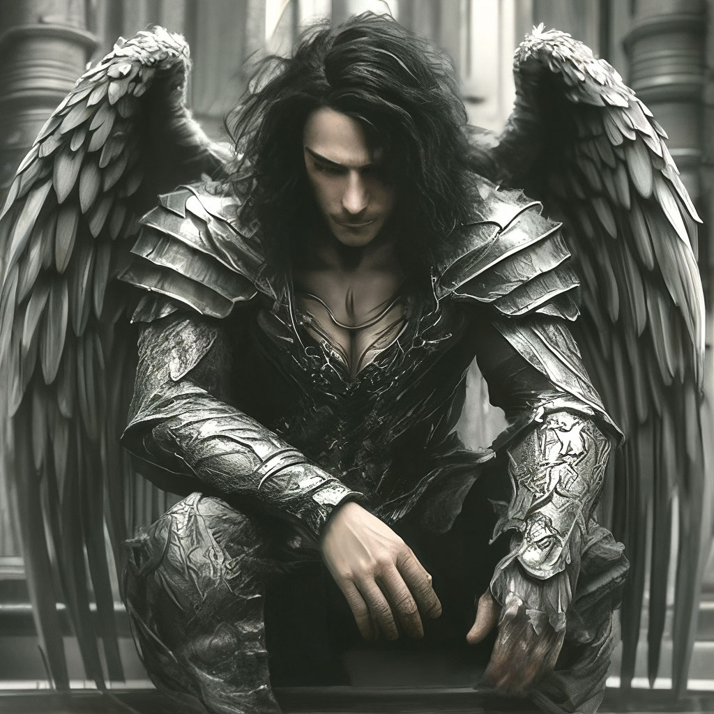 Битва ангела и демона, мужская тату на руке, мастер Алексей Globus (ID: )
