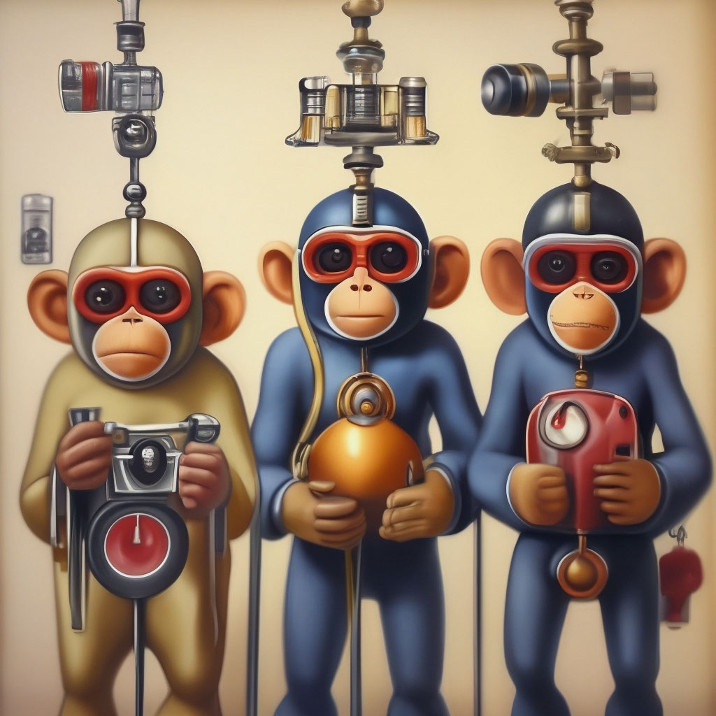 очки, музыка, гармошка, три, наушники, обезьяны, трое обои (фото, картинки)