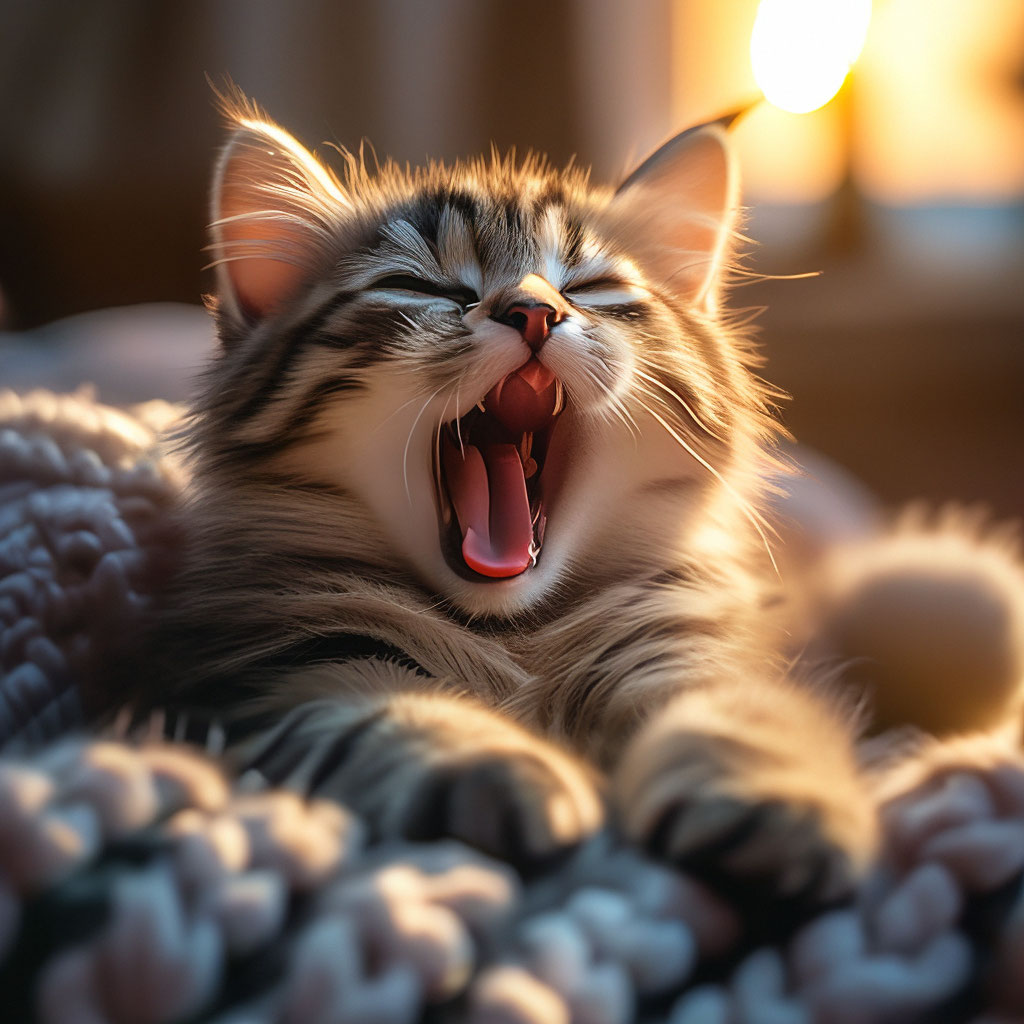 Споки ноки. Кошка зевает рот открыт…» — создано в Шедевруме