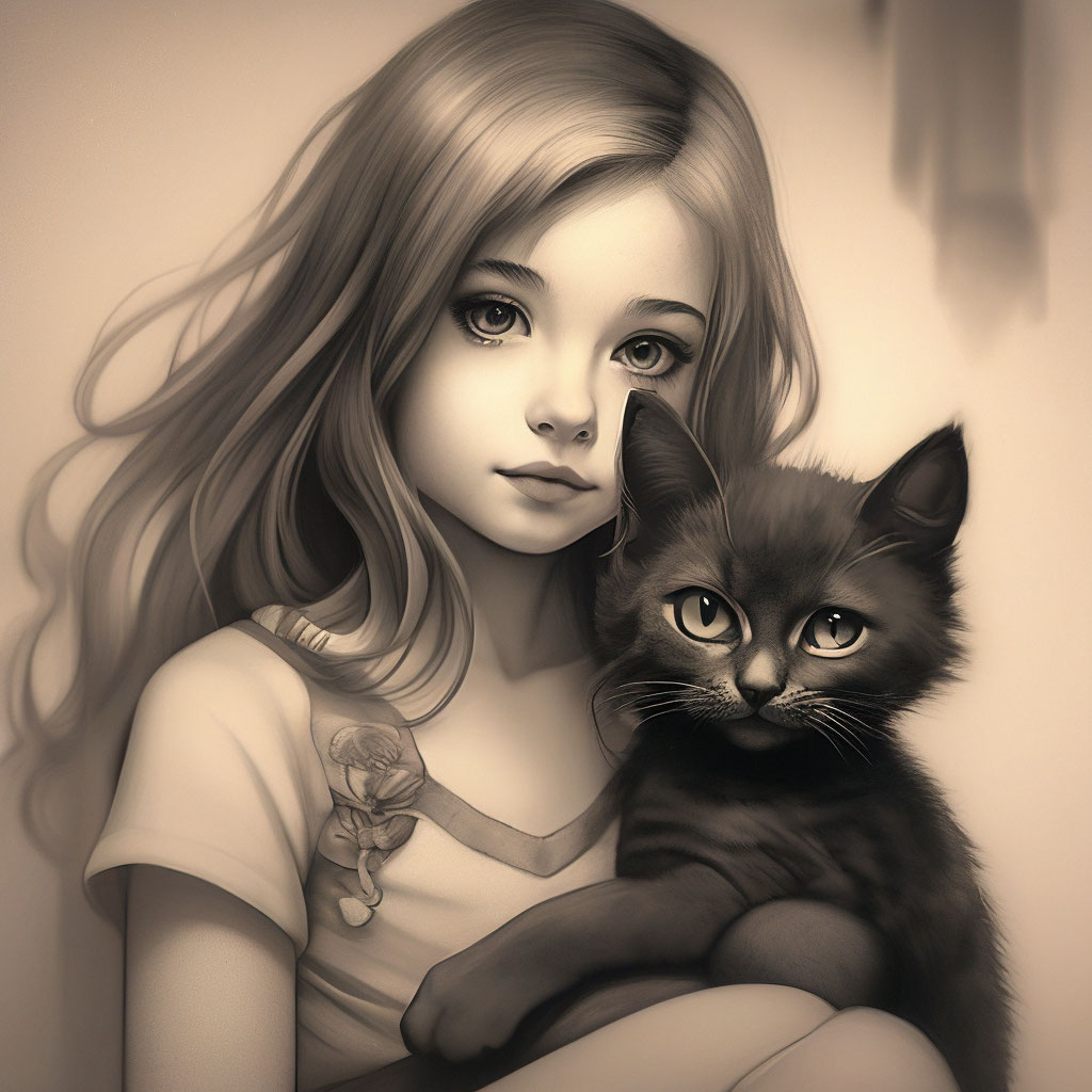 девочка с кошкой кошка Раскраски бесплатно онлайн с цветами