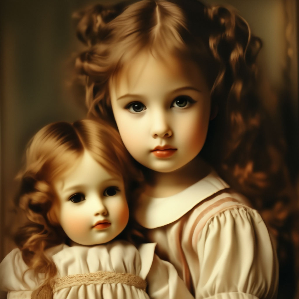 Открытка Девочка с куклой Фото снимок Тираж 10 тыс