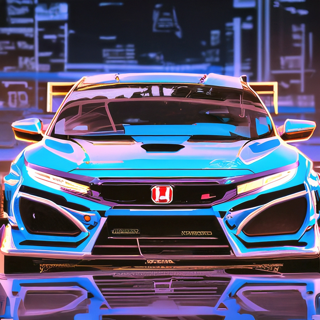 Honda civic спереди, светло-голубой …» — создано в Шедевруме