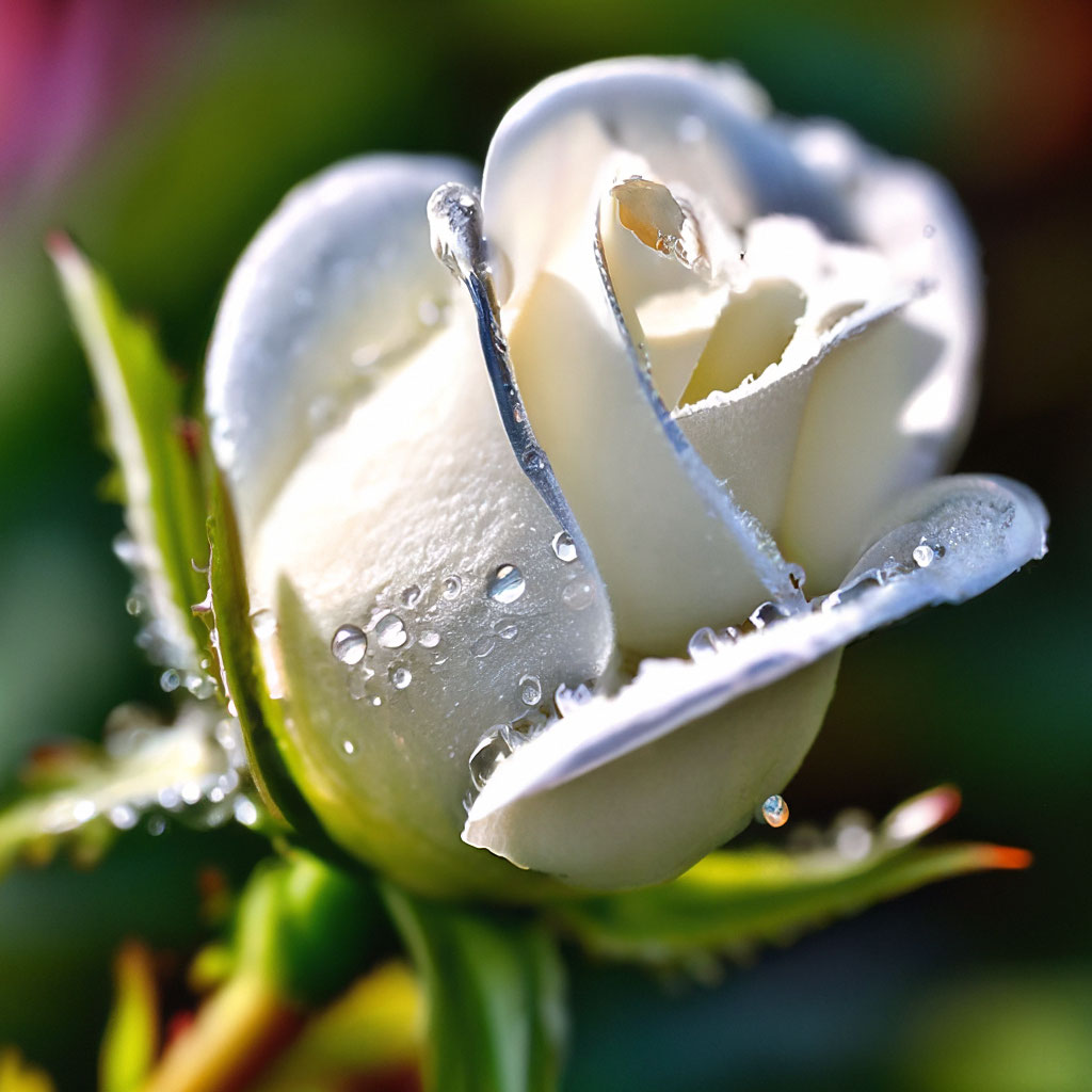 Крупным планом бутон белой розы,…» — создано в Шедевруме