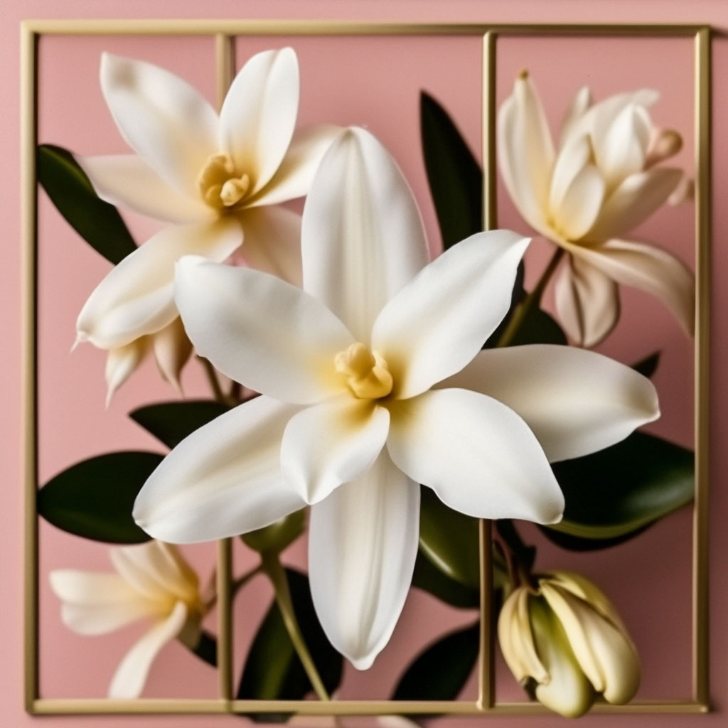 Коллаж, цветы ванили, растение, нежно…» — создано в Шедевруме